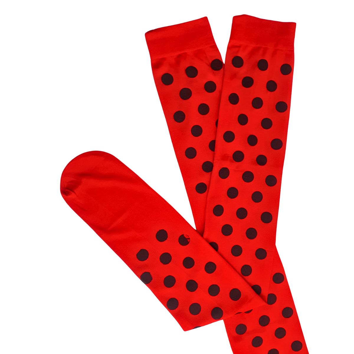 Meia Calça Vermelha com Bolinha para Fantasia Cosplay e Festa 5/8 Meia Calça Vermelha com Bolinha para Fantasia Cosplay e Festa 5/8